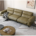 ソファ,4人掛け,フェイクレザー,合皮,モダン,グリーン,上品