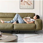 ソファ,4人掛け,フェイクレザー,合皮,モダン,グリーン,柔らかい