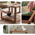 Casaconer | センターテーブル・ガラス・ラタン調・おしゃれ・北欧・モダン・ナチュラル・収納・リビングテーブル・リビング・幅60