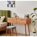 Casaconer | ドレッサー・テーブル・メイクテーブル・カフェ・化粧台・デスク・おしゃれ・卓上・コンパクト・木製・木・幅80cm・省スペース・収納・スリム・鏡台・パソコンデスク・ワンルーム・一人暮らし・可愛い・北欧・ナチュラル・引き出し付き