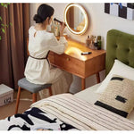 Casaconer | ドレッサー・テーブル・メイクテーブル・カフェ・化粧台・デスク・おしゃれ・卓上・コンパクト・木製・木・幅80cm・省スペース・収納・スリム・鏡台・パソコンデスク・ワンルーム・一人暮らし・可愛い・北欧・ナチュラル・引き出し付き
