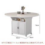 Casaconer | バタフライテーブル・折りたたみ・ダイニングテーブル・収納付き・キャスター付き・引き出し付き・作業台・昇降なし・折り畳みテーブル・多機能テーブル・キッチンワゴン・ワークデスク・ベージュ（大理石柄）/ホワイト