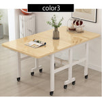 Casaconer | ダイニングテーブル・折りたたみ・伸縮テーブル・キャスター付き・幅100/120cm・省スペース・食卓テーブル・コンパクトテーブル・机・おしゃれ・ホワイト/ブラック/ナチュラル・高さ75cm・収納便利・作業台・6人用可