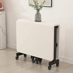 Casaconer | ダイニングテーブル・折りたたみ・伸縮テーブル・キャスター付き・幅100/120cm・省スペース・食卓テーブル・コンパクトテーブル・机・おしゃれ・ホワイト/ブラック/ナチュラル・高さ75cm・収納便利・作業台・6人用可