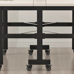 Casaconer | ダイニングテーブル・折りたたみ・伸縮テーブル・キャスター付き・幅100/120cm・省スペース・食卓テーブル・コンパクトテーブル・机・おしゃれ・ホワイト/ブラック/ナチュラル・高さ75cm・収納便利・作業台・6人用可