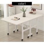 Casaconer | ダイニングテーブル・折りたたみ・伸縮テーブル・キャスター付き・幅100/120cm・省スペース・食卓テーブル・コンパクトテーブル・机・おしゃれ・ホワイト/ブラック/ナチュラル・高さ75cm・収納便利・作業台・6人用可