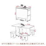 Casaconer | ダイニングテーブル・折りたたみ式・幅120cm/140cm・4人/6人掛け・コンパクト収納・キャスター付き・大理石調・ホワイト・設計・キッチンカウンター兼用