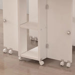 Casaconer | ダイニングテーブル・折りたたみ式・幅120cm/140cm・4人/6人掛け・コンパクト収納・キャスター付き・大理石調・ホワイト・設計・キッチンカウンター兼用