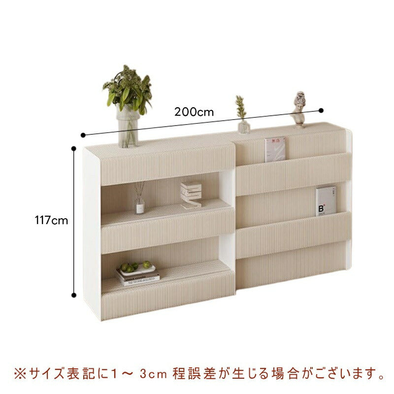 【5年保証】【完成品】折りたたみ キャビネット 折りたたみ式収納ラック＆サイドキャビネット 自宅 寝室 リビングルーム 装飾 紙製 おりたたみ伸びる 紙 伸縮 軽量 コンパクト 防水 耐荷重 オフィス 北欧風 おしゃれ プレゼント かわいい ジャバラ ジャバラ