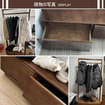 Casaconer | ハンガーラック・幅80cm・おしゃれ・木製・パイプハンガー・木製ハンガーラック・洋服掛け・コートハンガー・ハンガーパイプ・衣類収納・玄関収納・子供・大人・家庭用・北欧・・コンパクト・シンプル・棚付き・ブラウン・人気・新生活