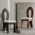 Casaconer | ダイニングチェア・安い椅子・無垢材・おしゃれ・コンパクト・PUレザー/ボア生地座面・アンティーク風