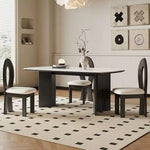 Casaconer | ダイニングチェア・安い椅子・無垢材・おしゃれ・コンパクト・PUレザー/ボア生地座面・アンティーク風