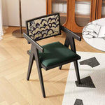 Casaconer | ダイニングチェア・アーム付き・木製・幅45.5×奥行51×高さ79cm・座面高45cm・プリント背もたれ・2色展開・モダン・北欧