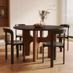 Casaconer | セラミックダイニングテーブル・無垢材脚・丸食卓・おしゃれ・2人/4人/6人/8人/10人掛け・高さ75cm