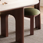 Casaconer | セラミックダイニングテーブル・白の天板・半円・無垢材脚・2人/4人/6人/8人掛け・おしゃれ・高さ75cm