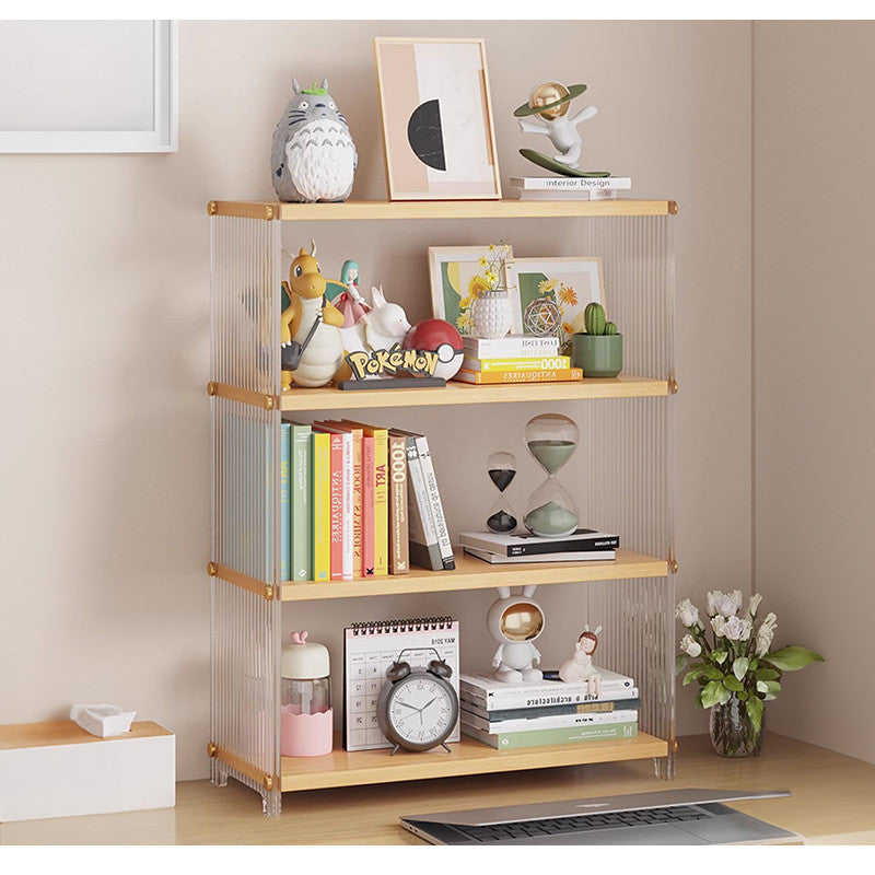 Casaconer | キャビネット卓上収納・竹制・化粧品収納・収納ボックス・卓上収納・化粧品収納ケース・小物収納・収納ケース・デスク収納・机上収納・リビング/寝室/テーブル/事務室・奥行15・3段