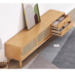 テレビ台,ローボード,TVボード,ラタン,キャビネット,収納,引き出し,リビング,無垢材,ナチュラル,幅