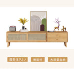 テレビ台,ローボード,TVボード,ラタン,キャビネット,収納,引き出し,リビング,無垢材,ナチュラル,特徴