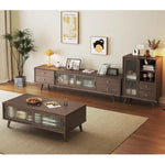 テレビ台,ローボード,TVボード,ガラス,扉付き,引き出し,収納,リビング,無垢材,ナチュラル,整理整頓