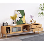 テレビ台,ローボード,TVボード,ガラス,扉付き,引き出し,収納,大容量,リビング,無垢材,シンプル,整理整頓