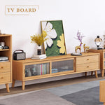 テレビ台,ローボード,TVボード,ガラス,扉付き,引き出し,収納,大容量,リビング,無垢材,シンプル