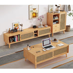 テレビ台,ローボード,TVボード,無垢材,ナチュラル,ラタン編み,収納 棚,ラック,1人暮らし ,整理整頓